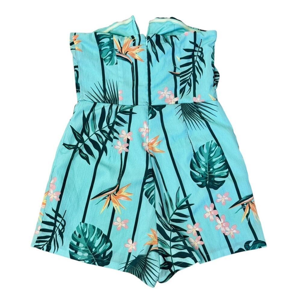 GUESS Tropical Strapless Mini Romper Jumpsuit Summer Resort Vacation Size Small - Picture 5 of 8